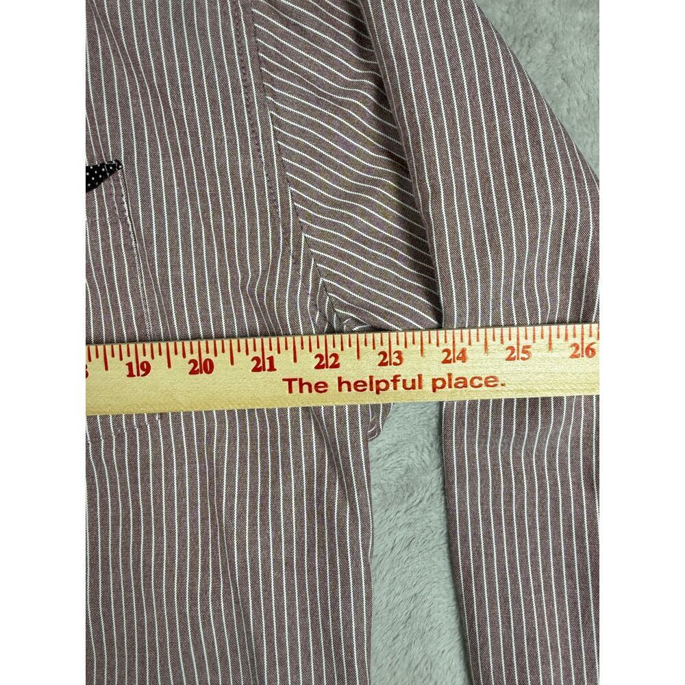 Craft + Flow Red/White Striped Long Sleeve Collard Button Up Mens XL - Picture 7 of 10